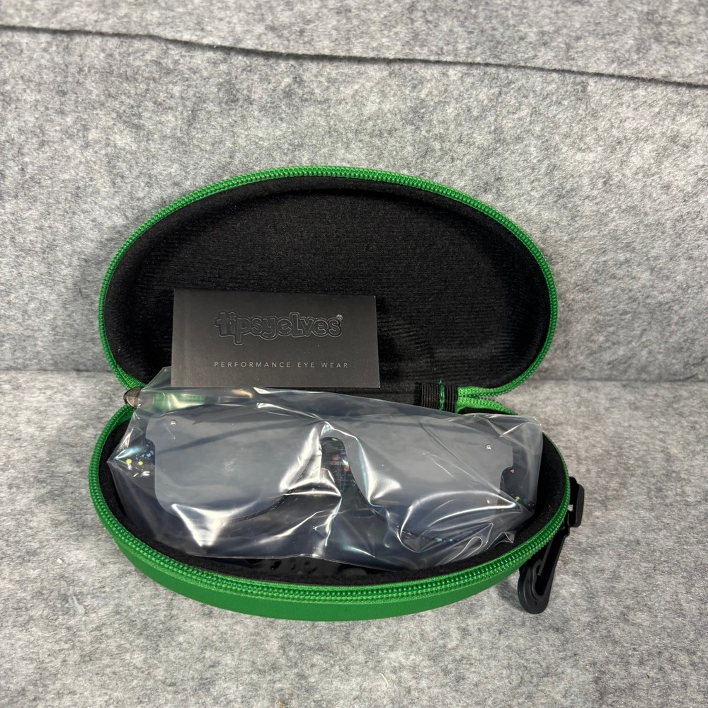 Tipsy Elves Neon Nightcrawl Sunglasses‎ Green Case Black Rainbow - Picture 5 of 5